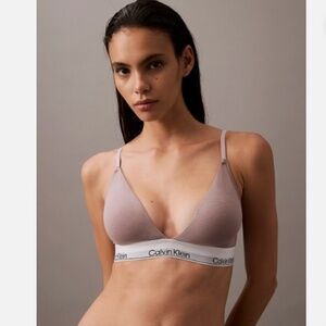 Calvin Klein Modern Cotton Lightly Lined Triangle Bralette QF5650 - Sand Trap